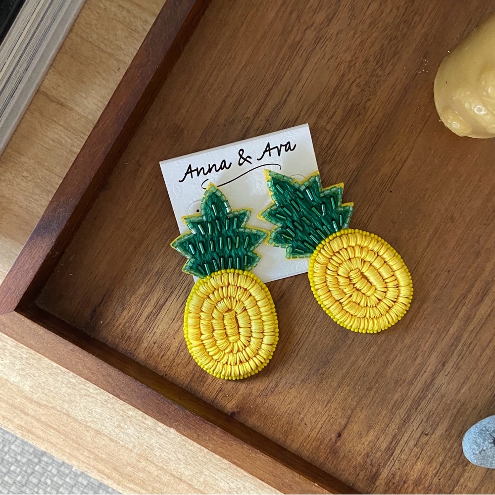 Beaded pineapple earrings